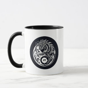 Chinese Dragon in Black and White Personalised Mug