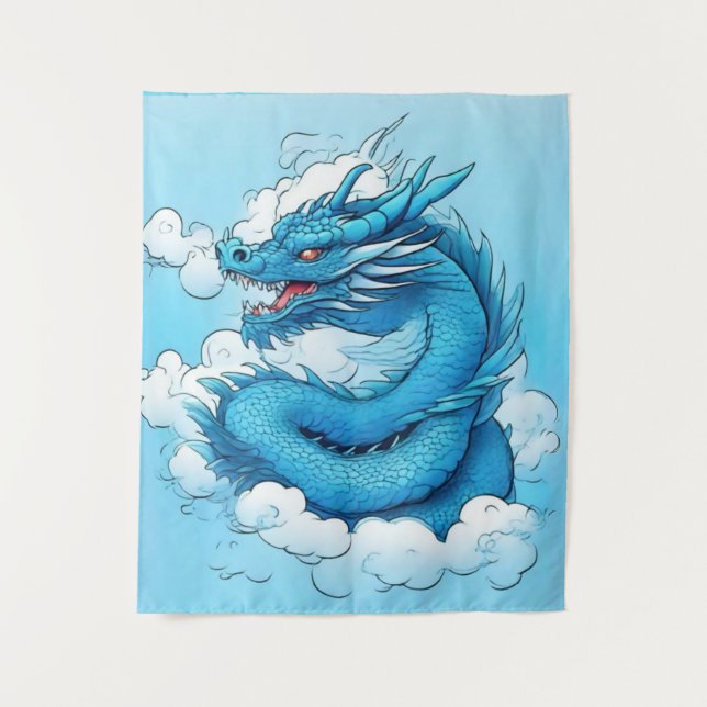 Chinese Dragon in the Clouds Tapestry (Front)