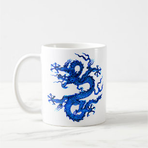 Chinese Dragon, Indigo Blue Coffee Mug