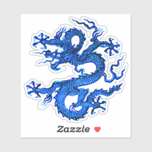 Chinese Dragon, Indigo Blue Sticker