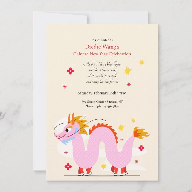 Chinese Dragon Invitation (Front)