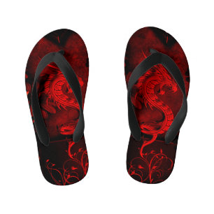 Chinese dragon kid's flip flops