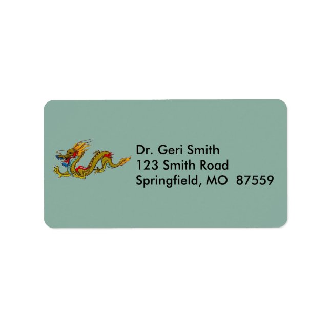 Chinese Dragon Label (Front)