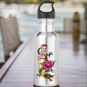 Chinese Dragon Lotus Cherry Blossoms 532 Ml Water Bottle