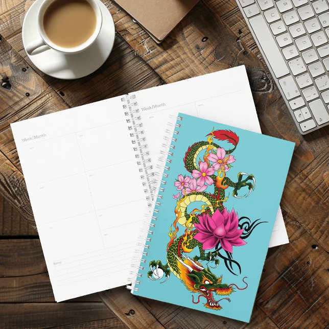 Chinese Dragon Lotus Cherry Blossoms Planner (Creator Uploaded)
