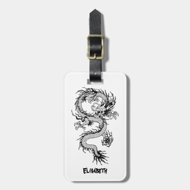 Chinese dragon luggage tag (Front Vertical)