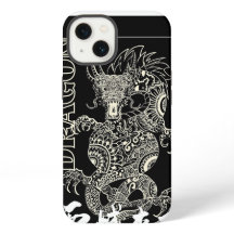 Chinese Dragon Mandala Zentangle Pattern Black