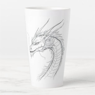 Chinese Dragon Minimalist Line Latte Mug