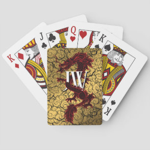 Chinese Dragon Monogram Personalised Playing Cards
