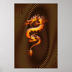 Chinese Dragon Optical Illusion Wall Art II