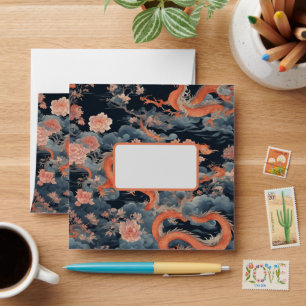 Chinese dragon oriental dark chinoiserie envelope