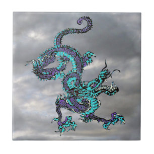 Chinese Dragon Purple and Blue v16 Tile