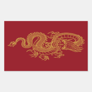 Chinese Dragon Rectangular Sticker