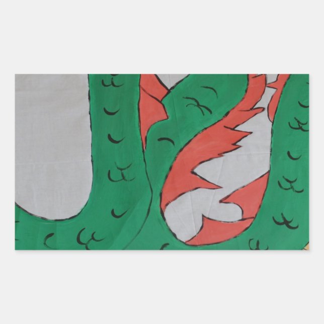 Chinese Dragon Rectangular Sticker (Front)