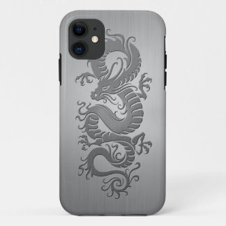 Chinese Dragon, Stainless Steel Effect iPhone 11 Case