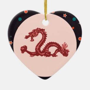 Chinese Dragon Star Pattern Fantasy Art Ceramic Tree Decoration