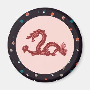 Chinese Dragon Star Pattern Fantasy Art Magnet