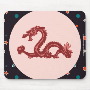 Chinese Dragon Star Pattern Fantasy Art Mouse Mat
