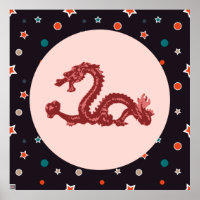 Chinese Dragon Star Pattern Fantasy Art