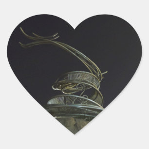 Chinese Dragon Statue Heart Sticker