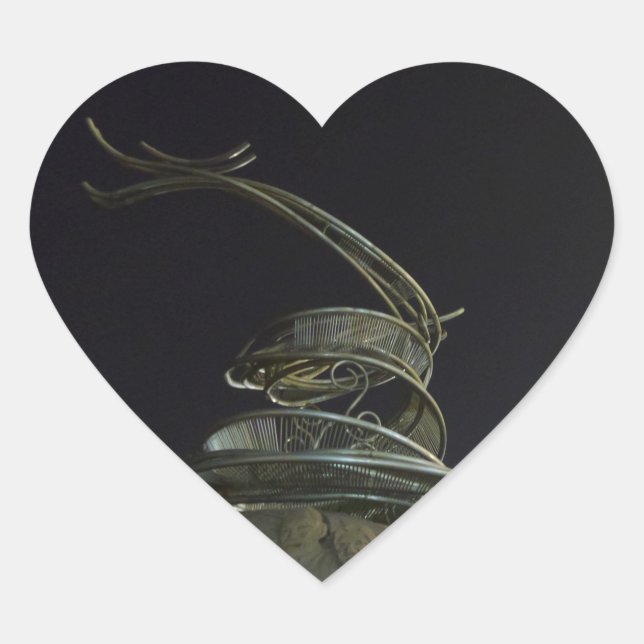 Chinese Dragon Statue Heart Sticker (Front)