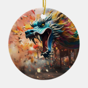 chinese dragon symbol 2024 ceramic tree decoration