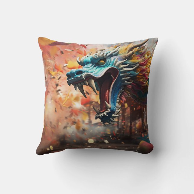 chinese dragon symbol 2024 cushion (Back)