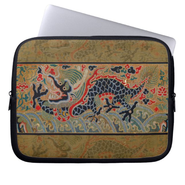 Chinese Dragon Symbol Antique Asian Laptop Sleeve (Front)