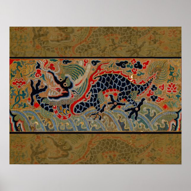 Chinese Dragon Symbol Antique Asian Poster (Front)