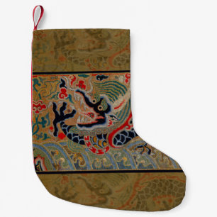 Chinese Dragon Symbol Antique Asian Small Christmas Stocking