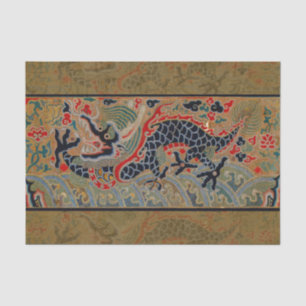Chinese Dragon Symbol Antique Asian Tissue Paper