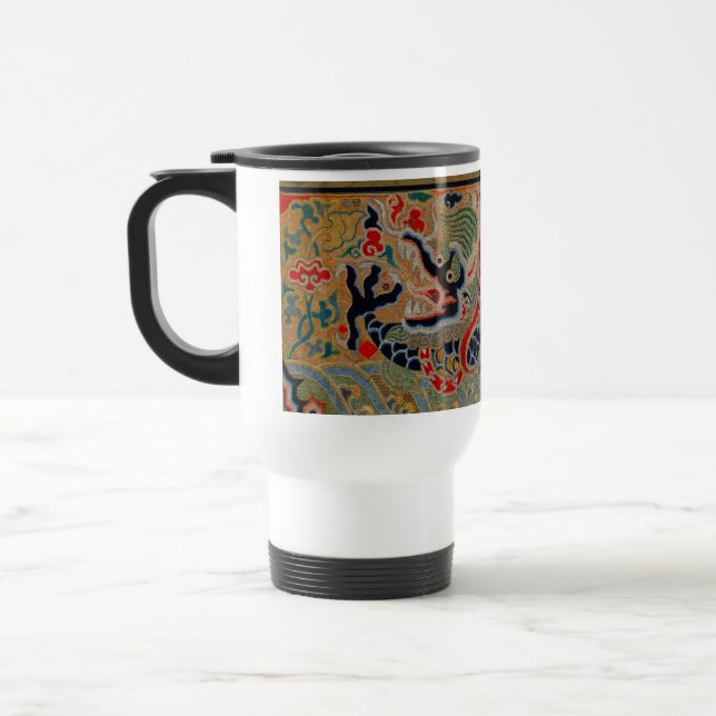Chinese Dragon Symbol Antique Asian Travel Mug (Left)