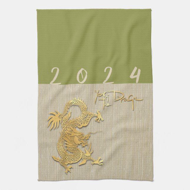 Chinese Dragon Year 20214 choose colour KT Tea Towel (Vertical)