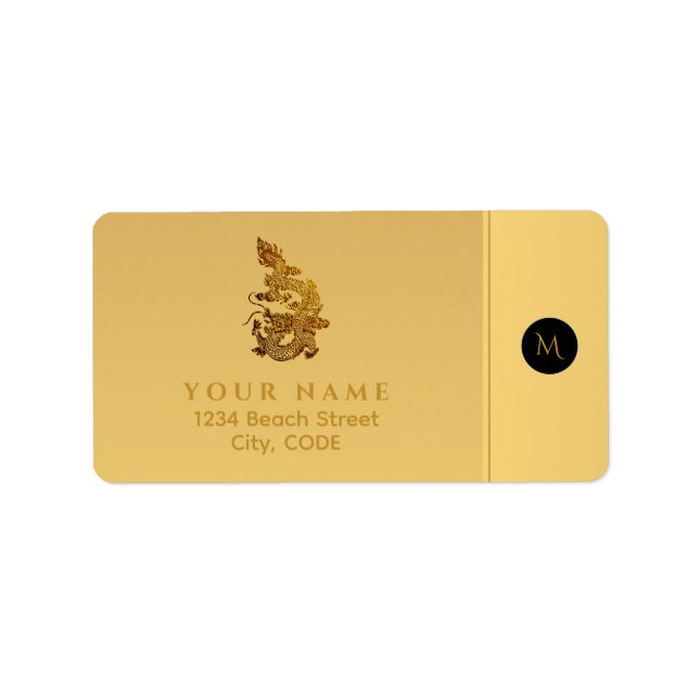 Chinese Dragon Year 2024 Elegant Monogram RAL Label (Front)