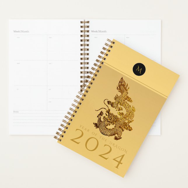 Chinese Dragon Year 2024 Elegant Monogram SPl Planner (Display)