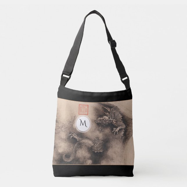 Chinese Dragon Year Birthday Painting Monogram Bag (Front)