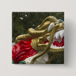 Chinese dragonboat figurehead, Stanley Park 15 Cm Square Badge