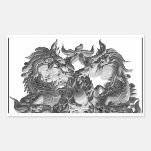 Chinese Dragons Rectangular Sticker