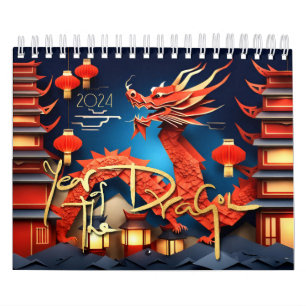 Chinese Dragons Year custom year 2024 C Calendar