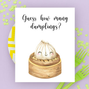 Chinese dumpling baby shower - how many dumplings poster