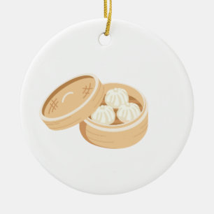 Chinese Dumplings Ceramic Tree Decoration