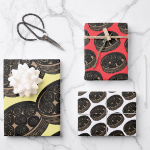 Chinese Dumplings on Wrapping Paper Sheet