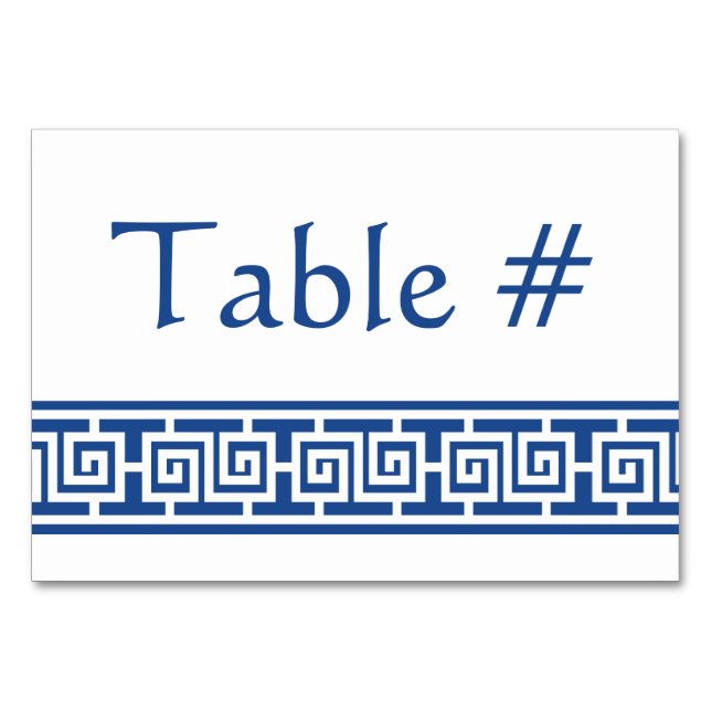Chinese Elegance in Blue Table Card (Front)