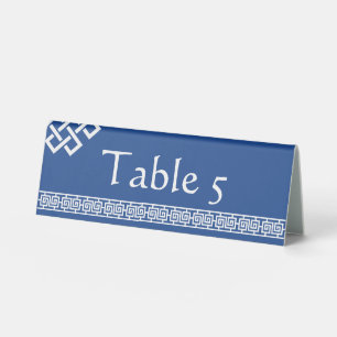 Chinese Elegance in Blue Table Tent Sign