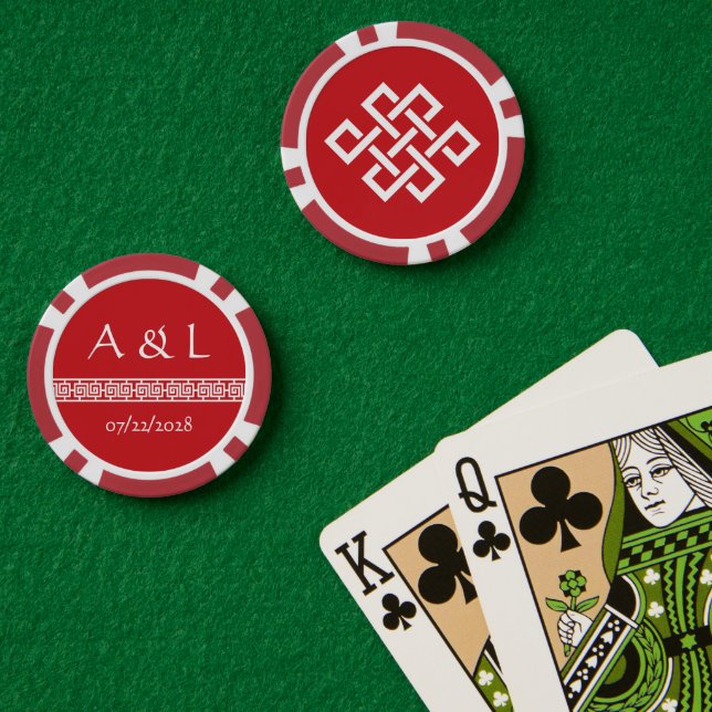 Chinese Elegance in Cherry Poker Chips (Poker Table (Double))