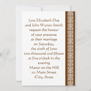 Chinese Elegance in Chocolate Wedding Invitation