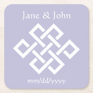 Chinese Elegance in Lavender Paper Coaster