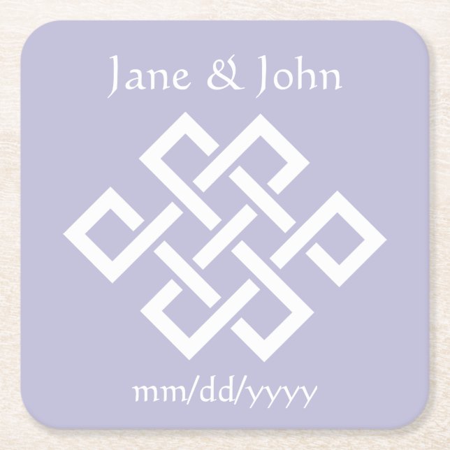 Chinese Elegance in Lavender Paper Coaster (Front)
