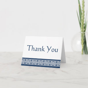 Chinese Elegance in Navy Thank You Card