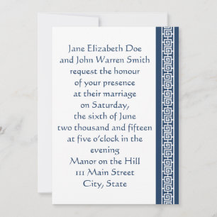 Chinese Elegance in Navy Wedding Invitation